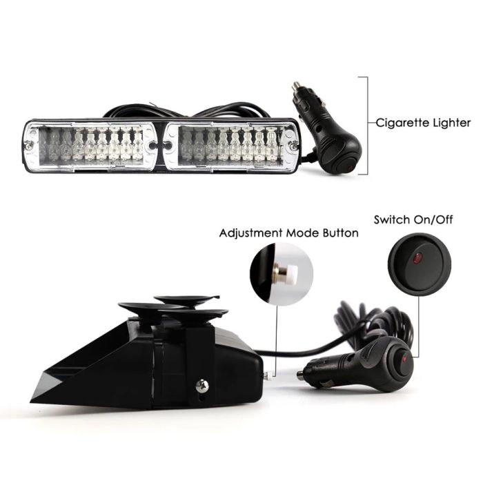 Стробоскоп мигалка синій червоний Viper S2 під лобове скло маячок