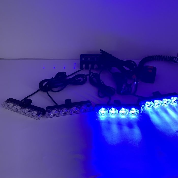 Стробоскоп мигалка в решітку автомобіля червоний синій