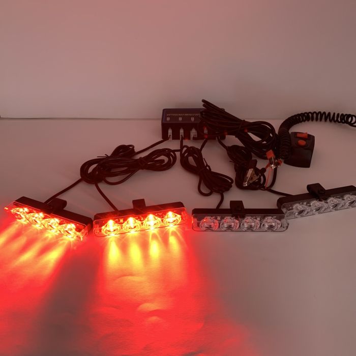 Стробоскоп мигалка в решітку автомобіля червоний синій