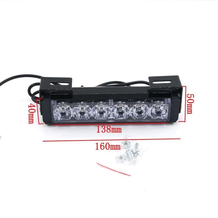 Стробоскоп в решітку синій червоний + ДХО 2в1