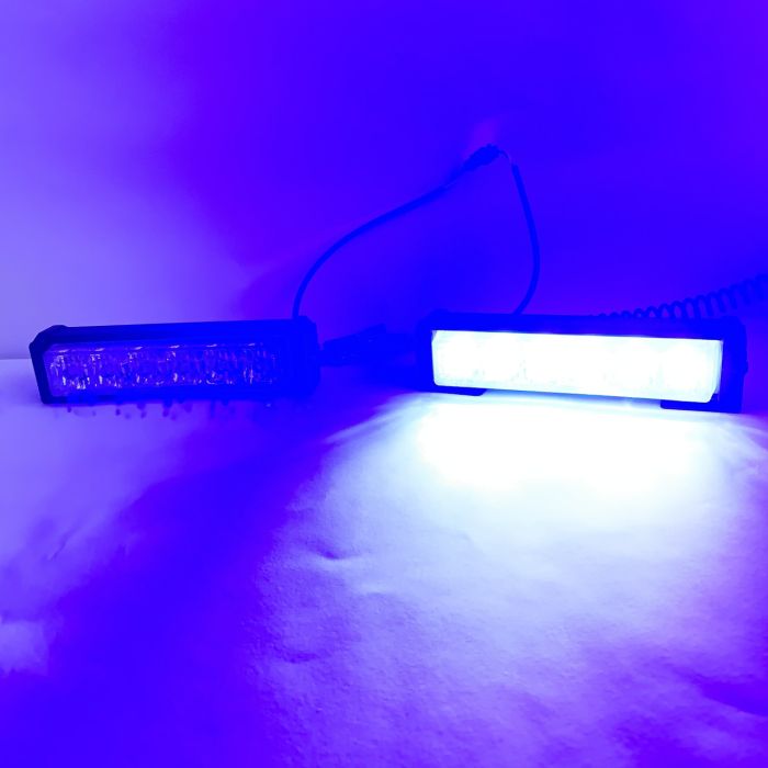 Стробоскоп в решітку синій червоний + ДХО 2в1