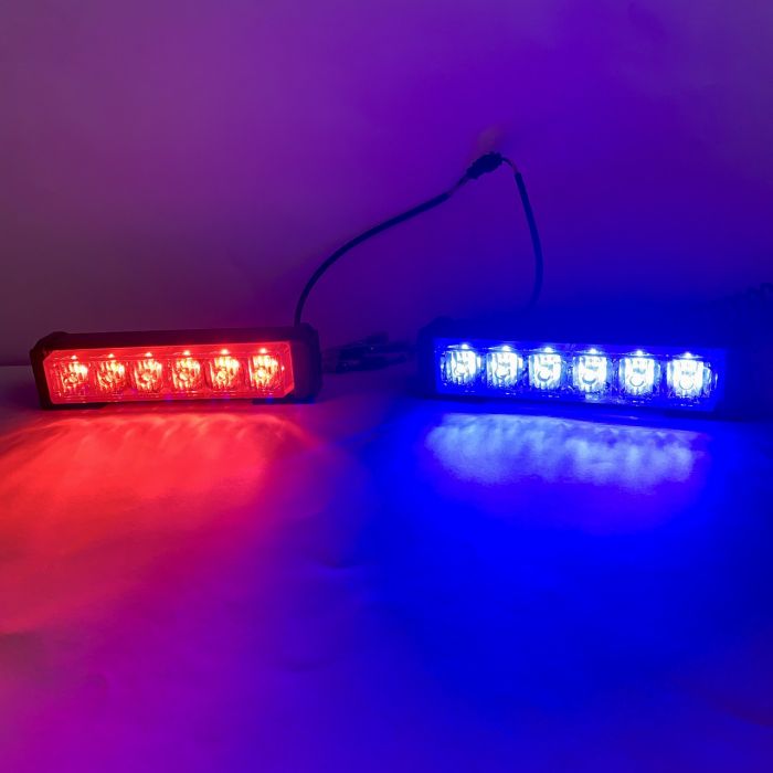 Стробоскоп в решітку синій червоний + ДХО 2в1