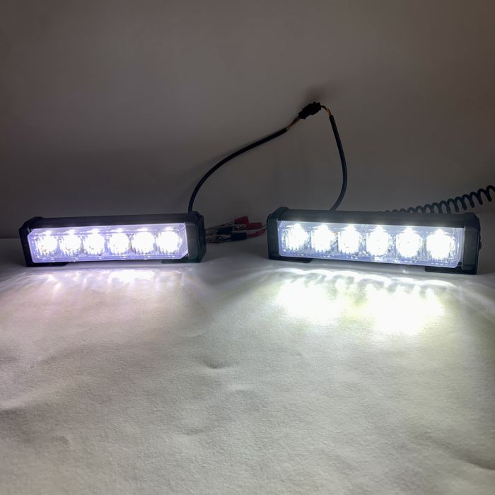 Стробоскоп в решітку синій червоний + ДХО 2в1