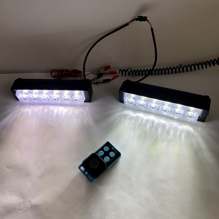 Стробоскоп в решітку синій червоний + ДХО 2в1