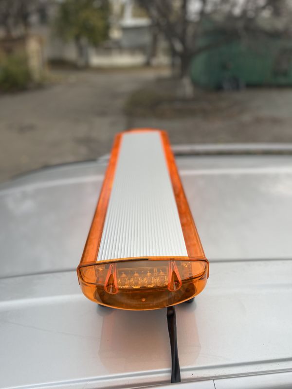Стробоскоп мигалка на дах авто LED 100см, 12/24v жовтий помаранчевий