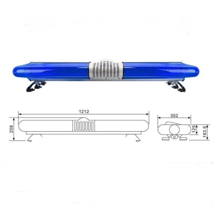 Мигалка з СГП на дах автомобіля проблисковий маячок 120 см