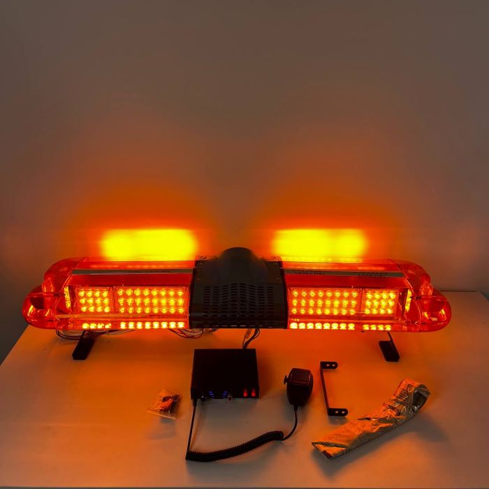 Мигалка 105см + СГУ 200ВТ на дах авто, 4 сторони / ЖОВТИЙ 160Вт 12В