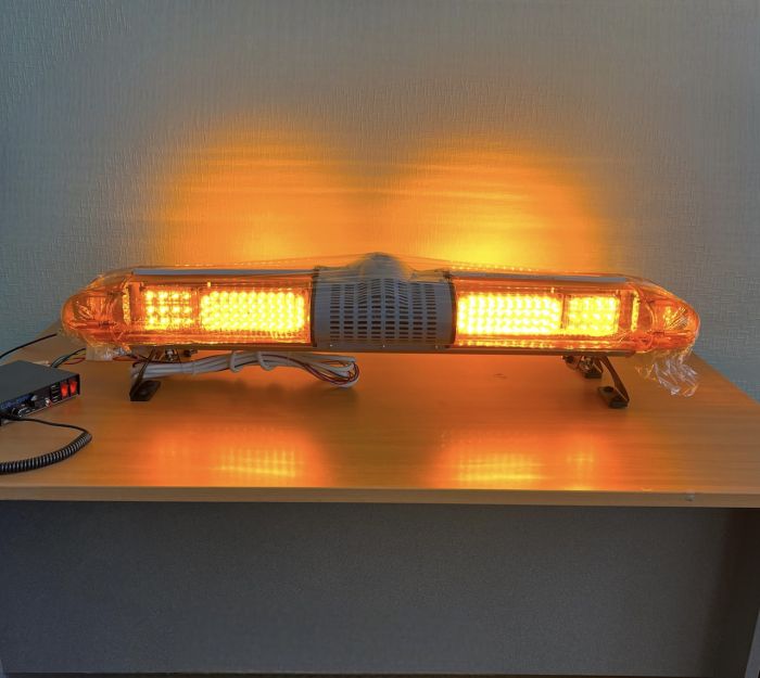 Мигалка 105см + СГУ 200ВТ на дах авто, 4 сторони / ЖОВТИЙ 160Вт 12В