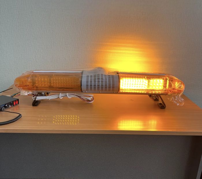 Мигалка 105см + СГУ 200ВТ на дах авто, 4 сторони / ЖОВТИЙ 160Вт 12В