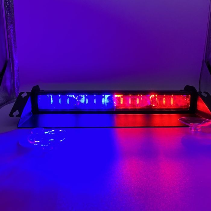 Проблисковий маячок під лобове скло 31см Стробоскоп червоний синій