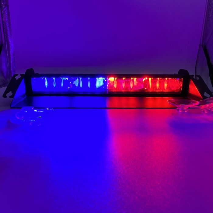 Проблисковий маячок під лобове скло 31см Стробоскоп червоний синій