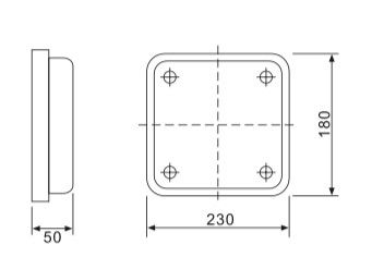 Проблисковий маячок синій стробоскоп на авто накладний 23см