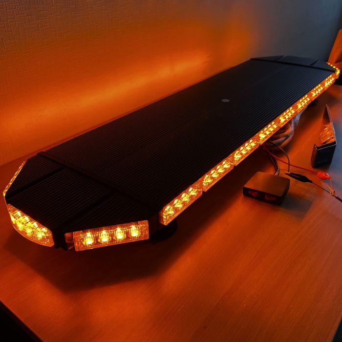 Стробоскоп-мигалка на дах авто LED 125см, 12/24v жовтий помаранчевий