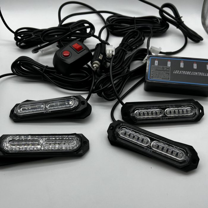 Стробоскоп мигалка в решітку автомобіля червоний синій