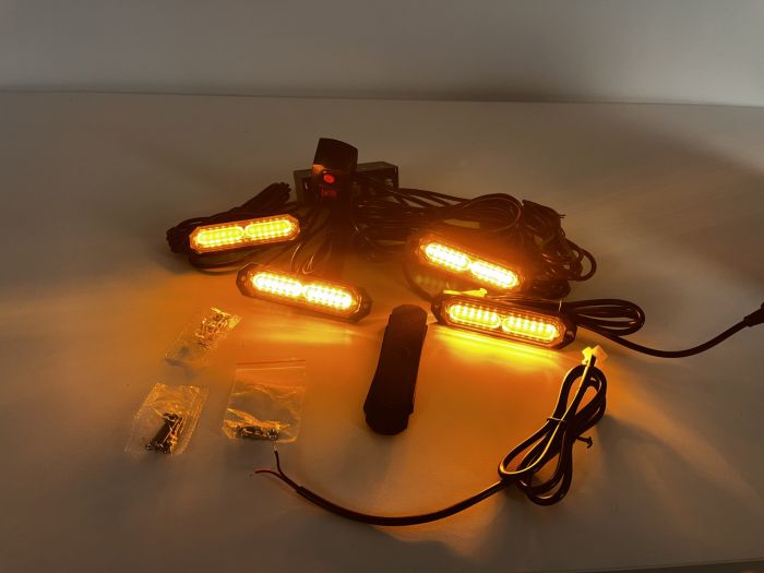 Стробоскоп мигалка в решітку жовтогарячий для евакуатора