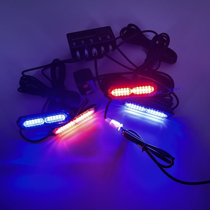 Стробоскоп мигалка в решітку автомобіля червоний синій