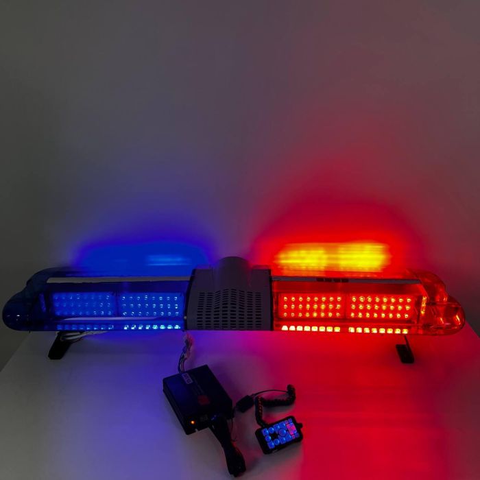 Проблисковий маячок з вбудованим СГП синьо-червоний на дах авто 120 см