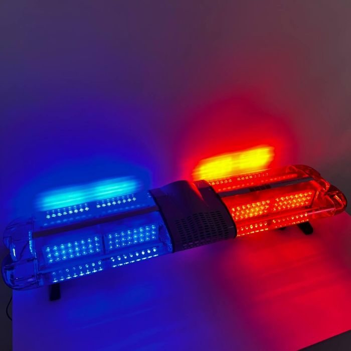 Проблисковий маячок з вбудованим СГП синьо-червоний на дах авто 120 см