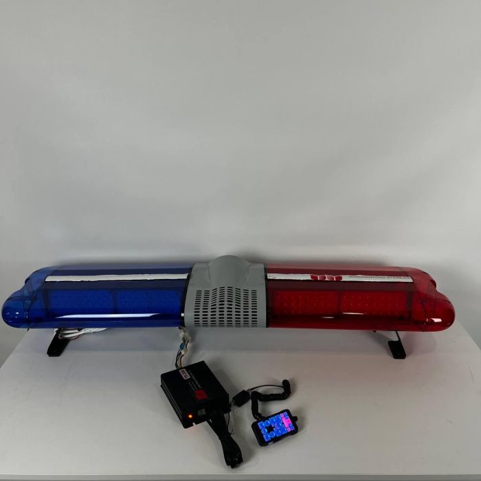 Проблисковий маячок з вбудованим СГП синьо-червоний на дах авто 120 см