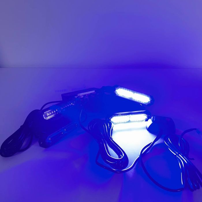 Стробоскоп мигалка в решітку автомобіля синій