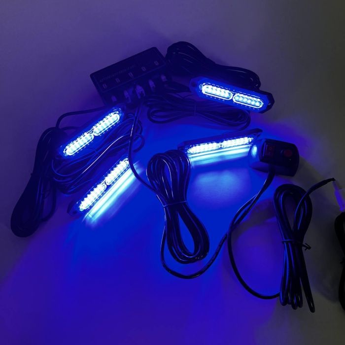 Стробоскоп мигалка в решітку автомобіля синій