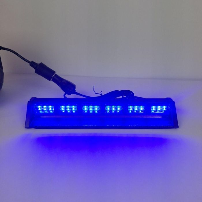 Проблисковий маячок під лобове скло 30см Стробоскоп синій