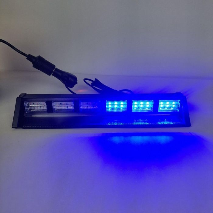 Проблисковий маячок під лобове скло 30см Стробоскоп червоний синій