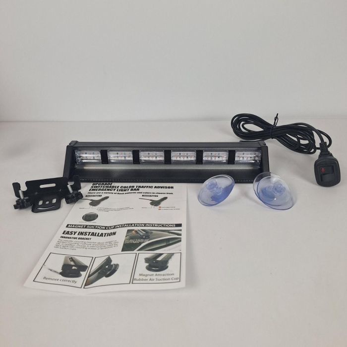 Проблисковий маячок під лобове скло 30см Стробоскоп червоний синій