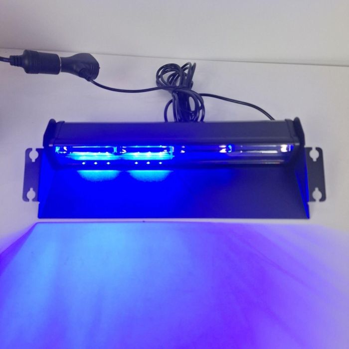 Проблисковий маячок під лобове скло 31см Стробоскоп синій