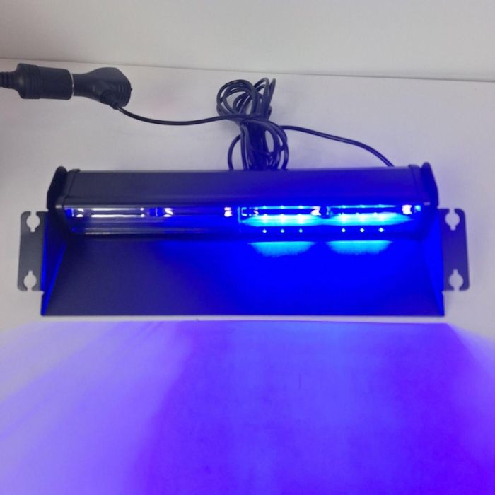 Проблисковий маячок під лобове скло 31см Стробоскоп синій