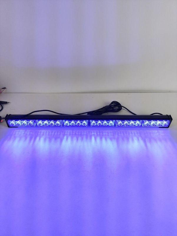 Синя led балка 65см 24W стробоскоп мигалка під лобове скло