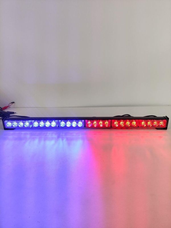Синьо-червона led балка 65см 24W стробоскоп мигалка під лобове скло