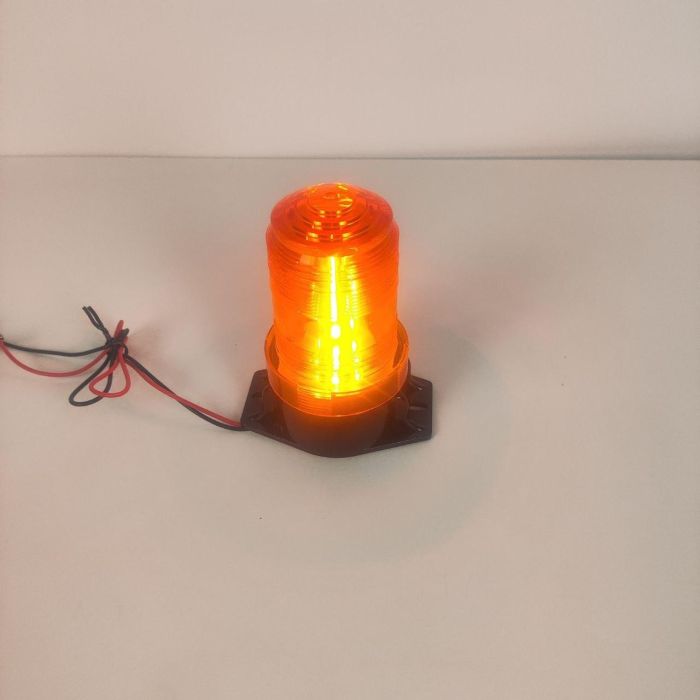Світлодіодний проблисковий маячок (мигалка) жовтий 10-110V болтове кріплення