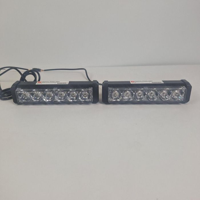 Стробоскоп, мигалка LED 36W плоска з лінзою, біла / червоно-синя, з дистанційним керуванням