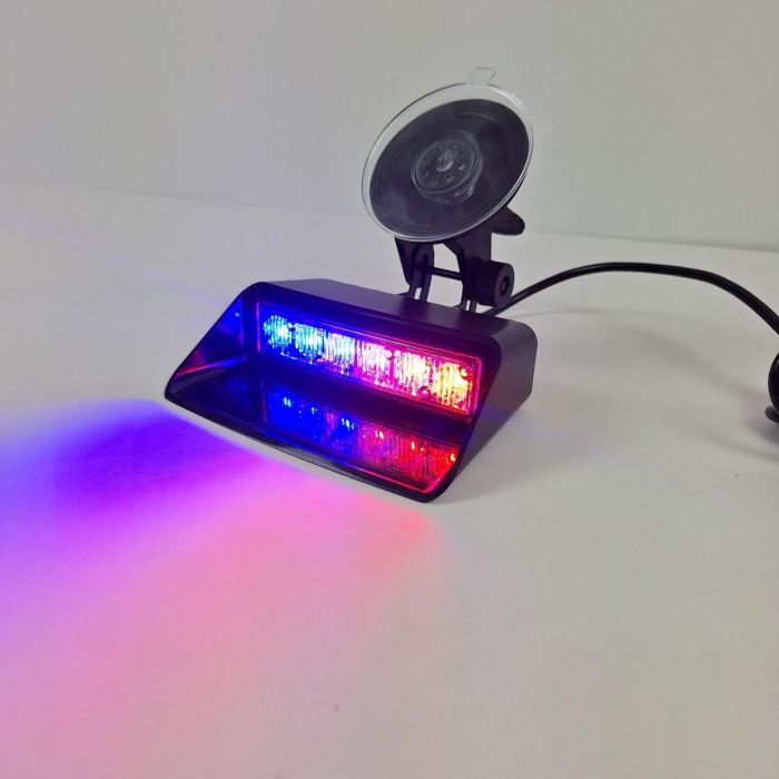 Стробоскоп мигалка під лобове скло 12 см 6led синій червоний
