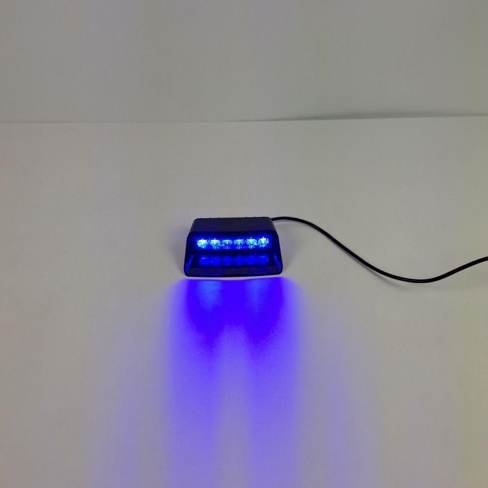 Стробоскоп мигалка під лобове скло 12 см 6led синій