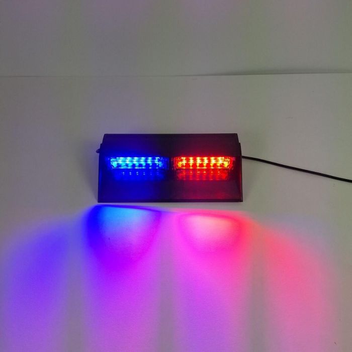 Стробоскоп мигалка під лобове скло 25 см 12 led синій червоний