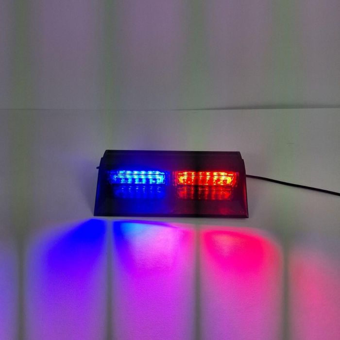 Стробоскоп мигалка під лобове скло 25 см 12 led синій червоний